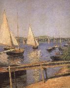Gustave Caillebotte Sailing Boats at Argenteuil oil painting
